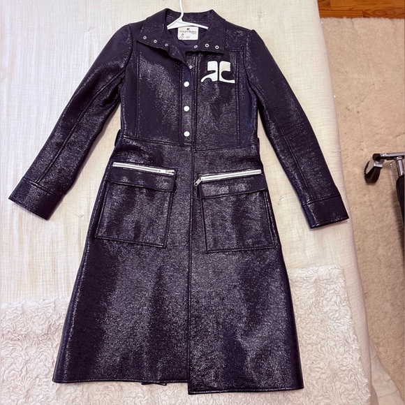 Signature COURREGES Navy Blue Trench Coat✨ - Picture 1 of 13